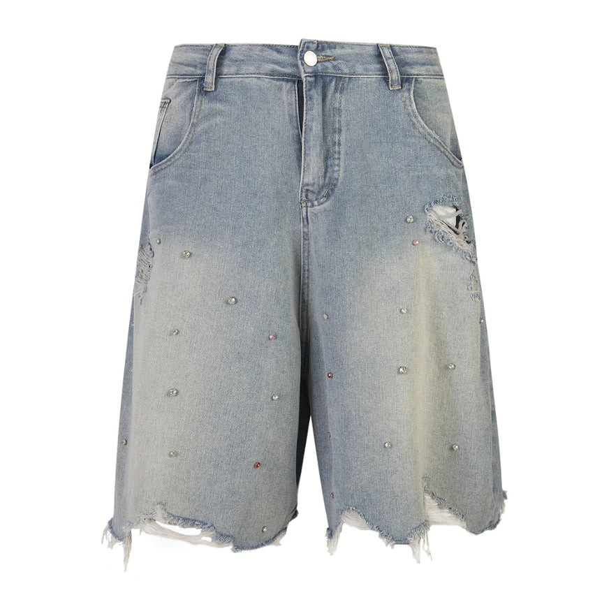 Ripped Denim Shorts