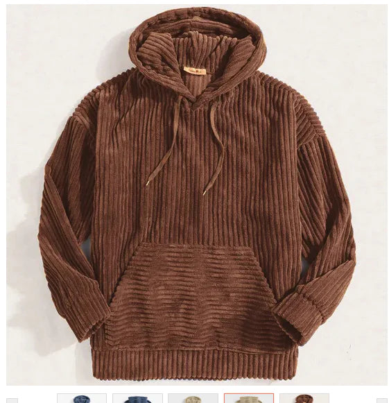 Essentials Hooded Corduroy Pullover for Men (One Piece)