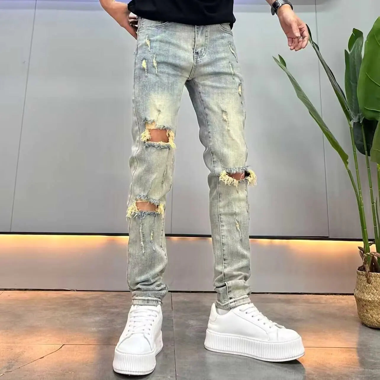 Ripped Denim Jeans For Men