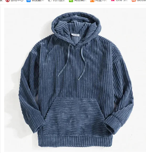 Essentials Hooded Corduroy Pullover for Men (One Piece)
