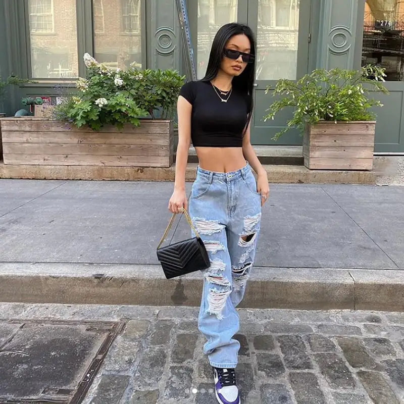 Autumn Chic High-Waist Jeans for Women