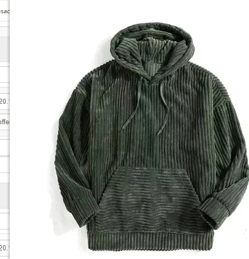 Essentials Hooded Corduroy Pullover for Men (One Piece)