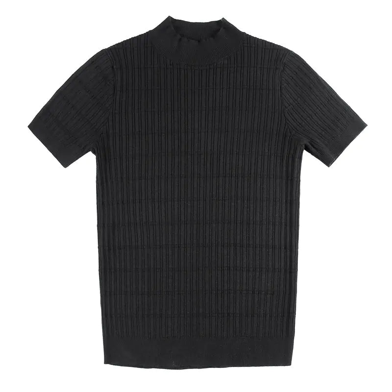 New Men's Casual Striped Knit T-Shirt