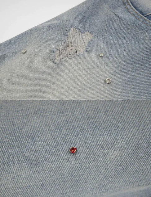 Ripped Denim Shorts
