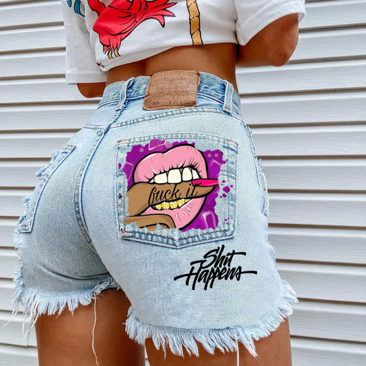 Ripped Denim Shorts for Women